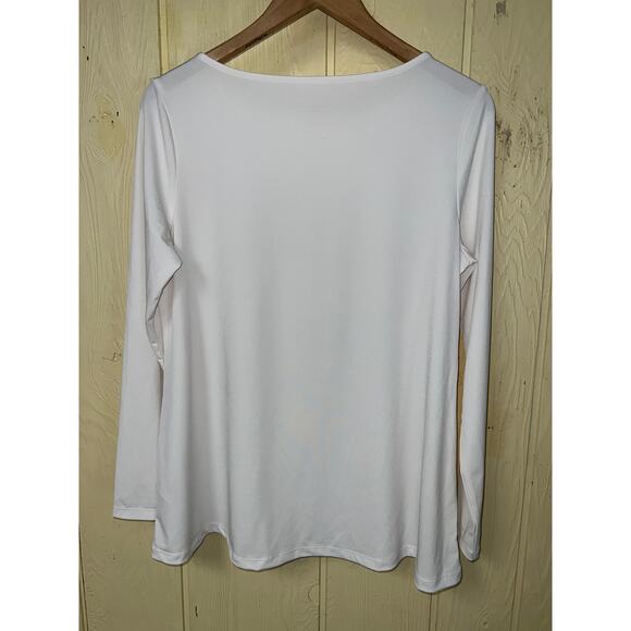 Susan Graver X-Large 18/20 Liquid Knit TOP Modern Essentials Cream Ivory XL QVC - Picture 4 of 7